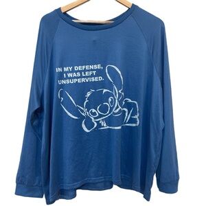 Disney Stitch Plus Size 3X Long Sleeve Sleep Shirt Lounge Top